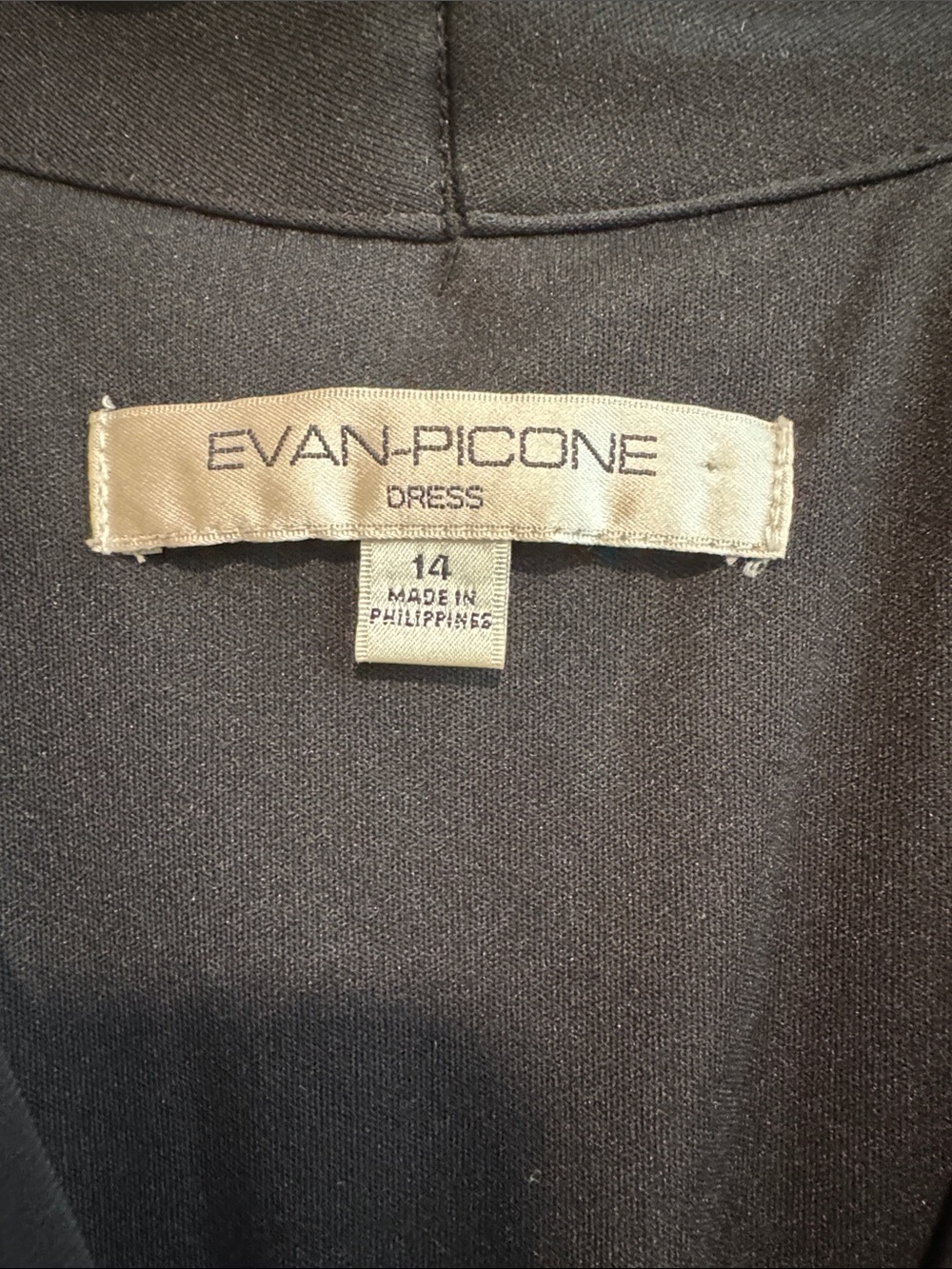 Evan Picone Black Sleeveless V-Neck Midi Dress with Rhinestone Shoulder Accents - Picture 2 of 6